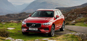 Volvo XC60 at Clegir with Snowdon in the background