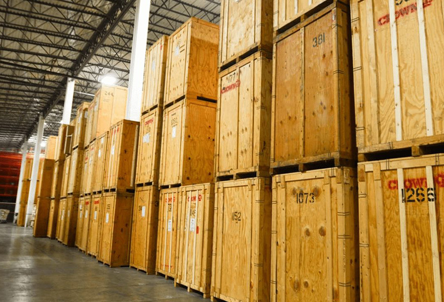 carton boxes and goods on wooden pallet