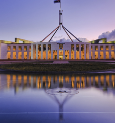 Australian national parliament house in Canberra.