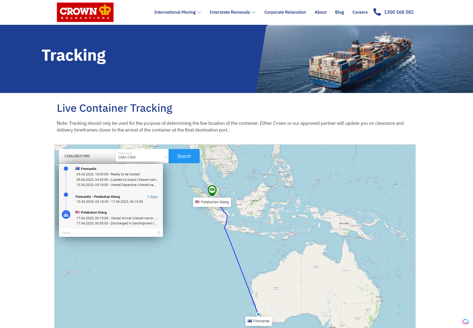 live container tracking