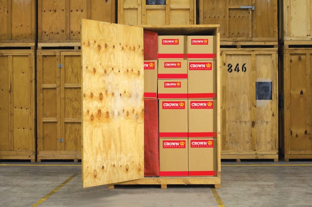 Crown Relocations wooden pallet box